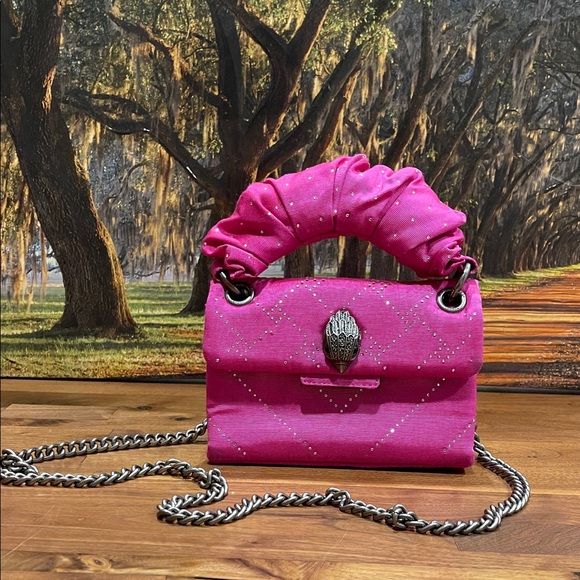 Kurt Geiger Kensington Fuchsia Pink Mini Bag Purse Head With Rhinestones - Picture 2 of 10